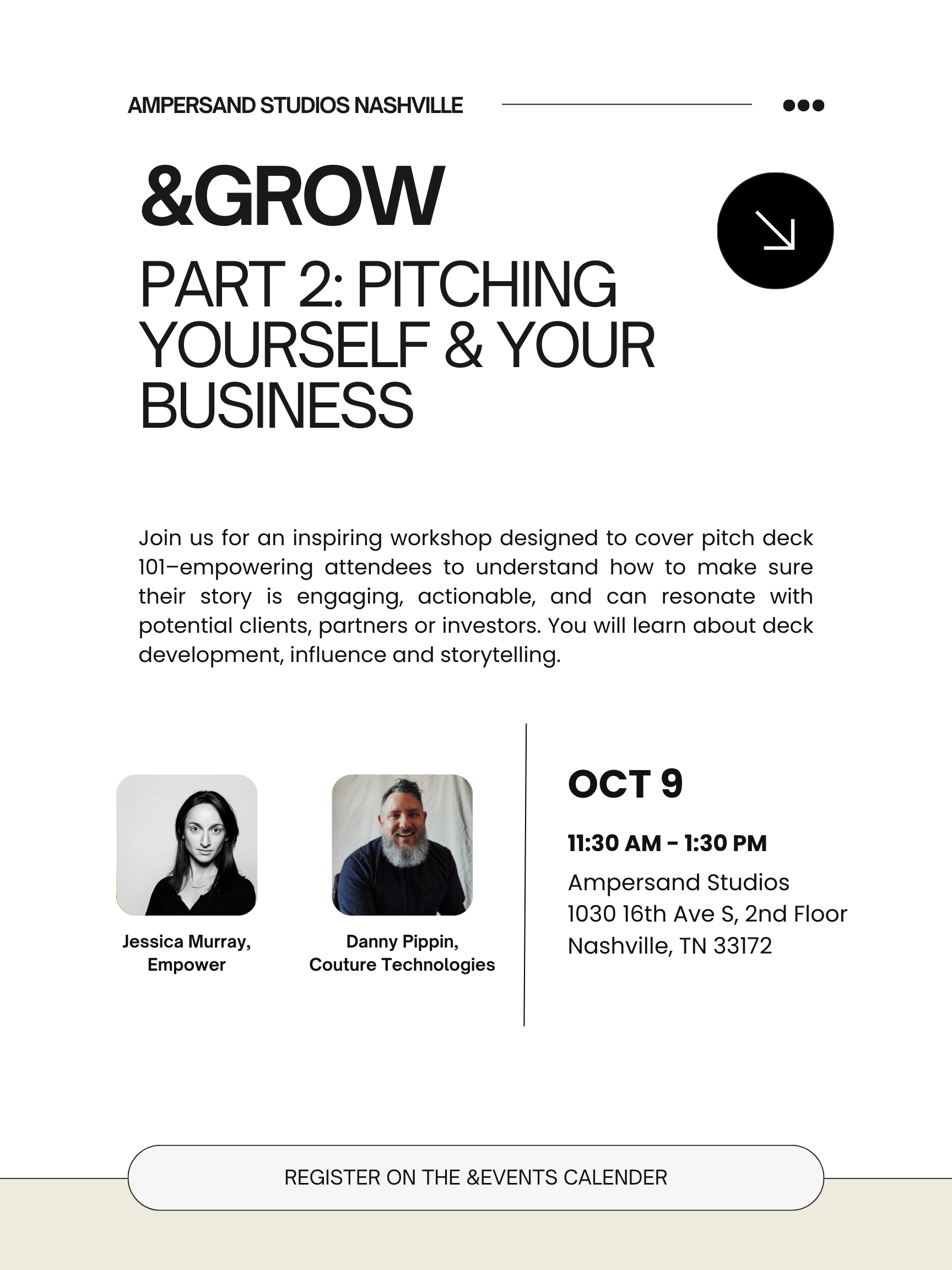 &Workshop: Pitching Yourself & Your Business